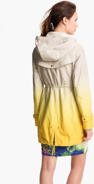 Steve Madden OmbrÃ© Coat with Detachable Hood in Yellow (lemon ombre ...