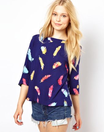 Sugarhill Smock Top in Feather Print - Lyst