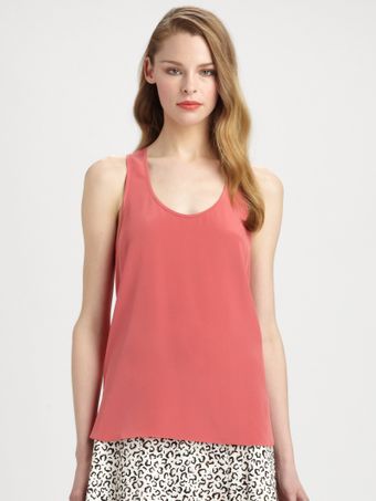 Tibi Silk Racerback Tank Top - Lyst