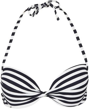 Topshop Navy Push Up Bikini Top - Lyst