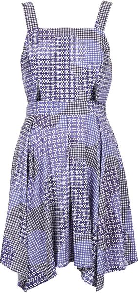 Topshop Gingham Witch Hem Flippy Dress - Lyst
