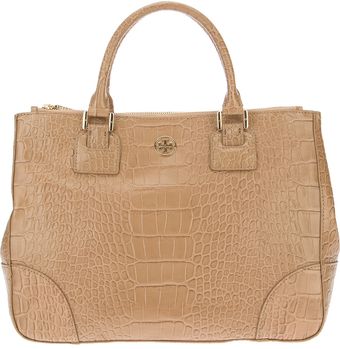 Tory Burch Crocodile Embossed Robinson Tote - Lyst