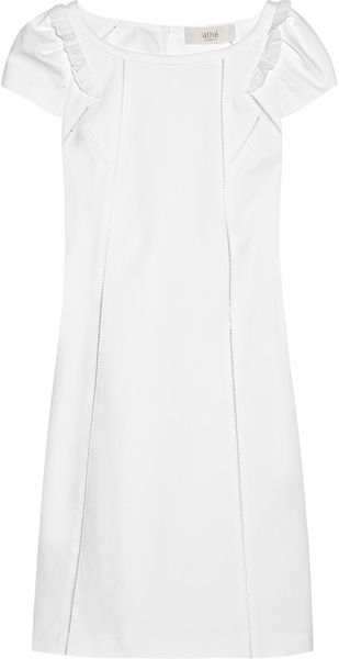 Vanessa Bruno Athé Lacetrimmed Cottonblend Faille Dress - Lyst