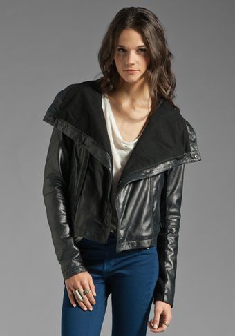 Veda Max Classic Leather Jacket in Black - Lyst