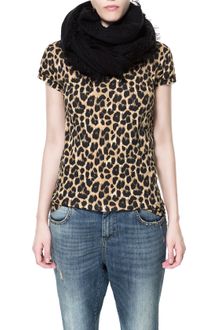 Zara V-Neck T-Shirt - Lyst