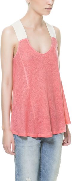 Zara Top with Contrasting Straps - Lyst