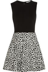 Diane Von Furstenberg Jeannie Embroidered Gauze and Jersey Dress
