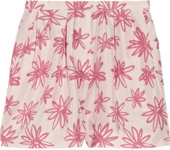 Nina Ricci Floralprint Silk Shorts - Lyst