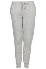 Topshop Soft Grey Quilted Joggers