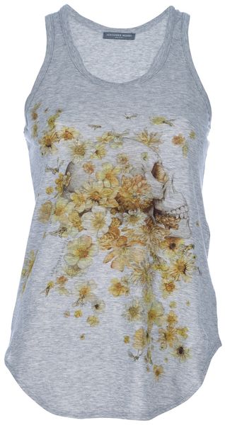 Alexander McQueen Floral Skull Tank Top - Lyst