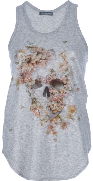 Alexander McQueen Floral Skull Vest Top - Lyst