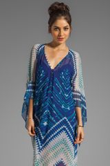  Short Sleeve Printed Maxi Dress in Blue