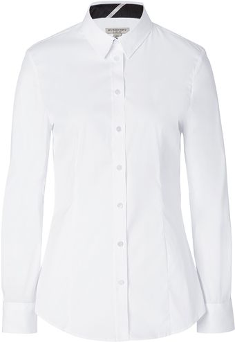 Burberry Cotton Stretch Shirt  - Lyst