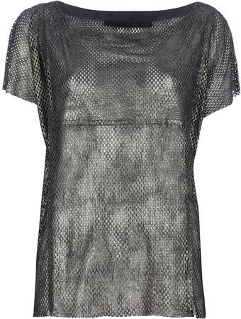 Drome Perforated Lambskin T-Shirt - Lyst