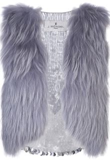 J. Mendel Embellished Fur Vest - Lyst