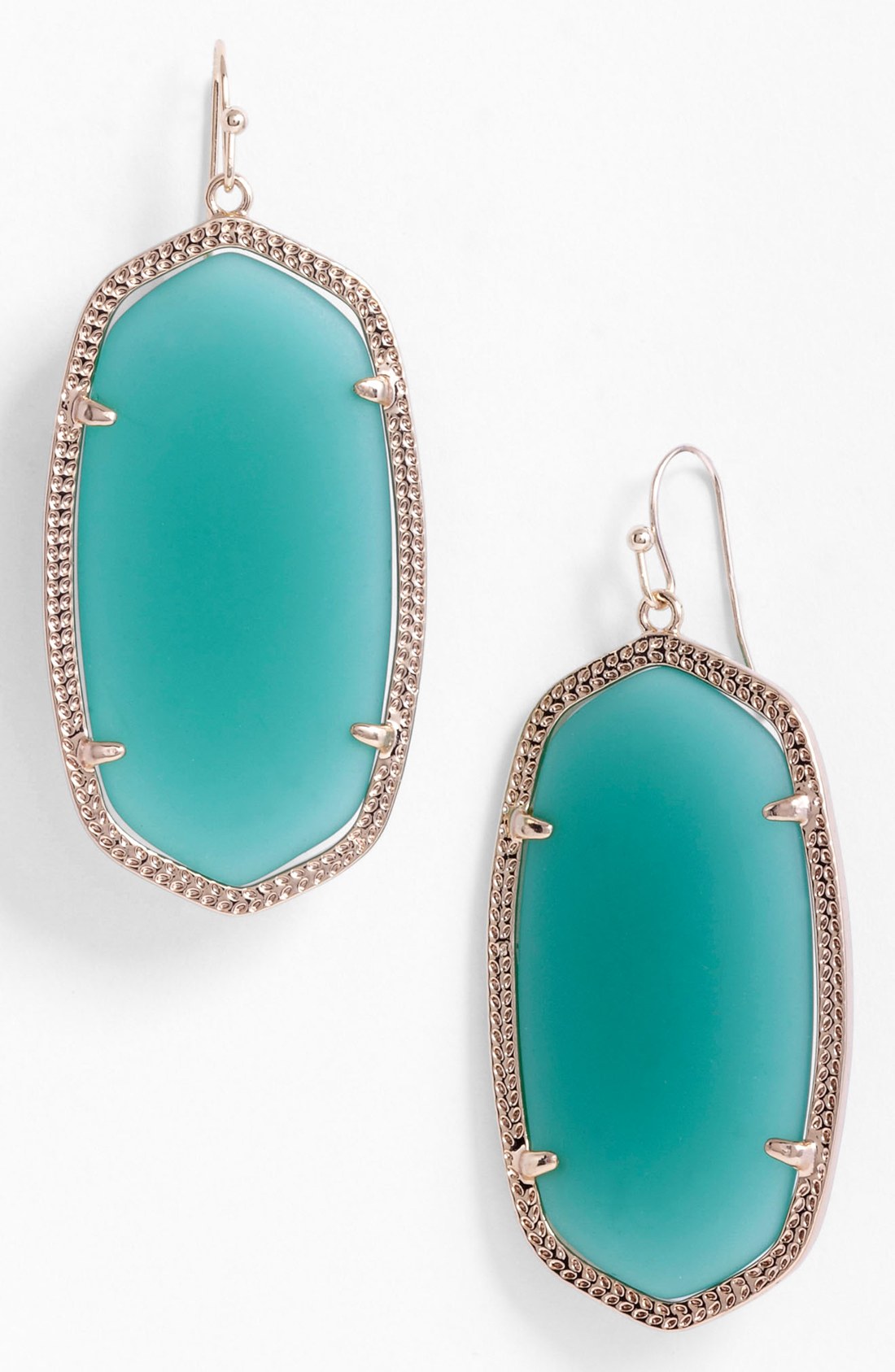 Kendra Scott Danielle Oval Statement Earrings in Green (frosted green