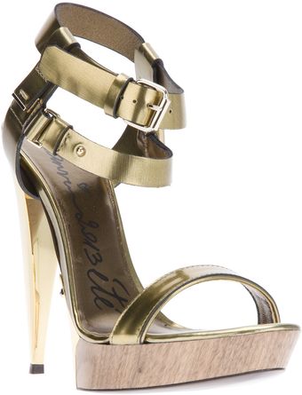Lanvin Metallic Platform Sandal - Lyst