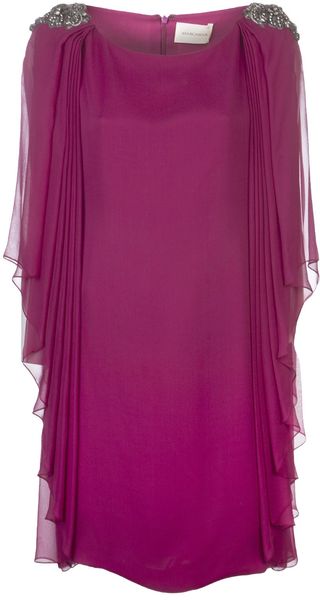 Marchesa Embellished Shoulder Dress - Lyst