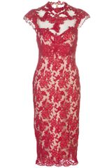 Marchesa Applique Lace Dress