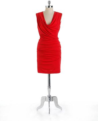 Nicole Miller Sleeveless Cowl Neck Dress - Lyst