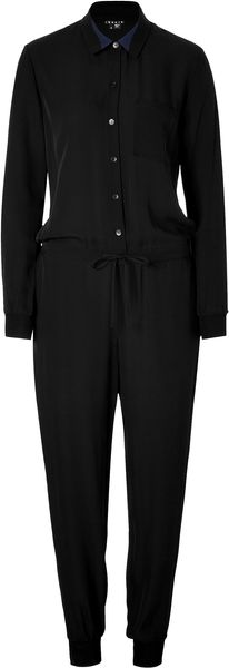 Theory Silk Darain Jumpsuit in Black - Lyst