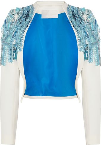 Antonio Berardi Embellished Crepe Jacket - Lyst