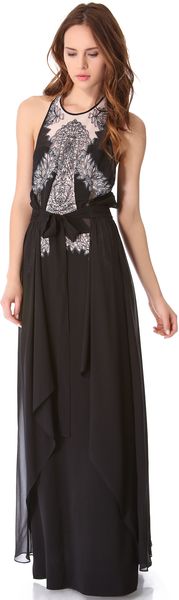 BCBGMAXAZRIA Lace Print Gown - Lyst