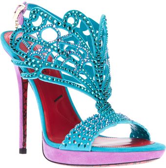 Cesare Paciotti Crystal Studded Sandal - Lyst