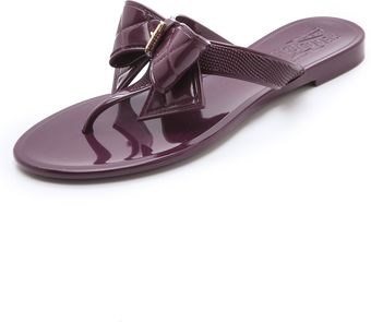 Ferragamo Bali Jelly Thong Sandals with Quilted Bow - Lyst