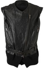 Haider Ackermann Cracked Leather Gilet