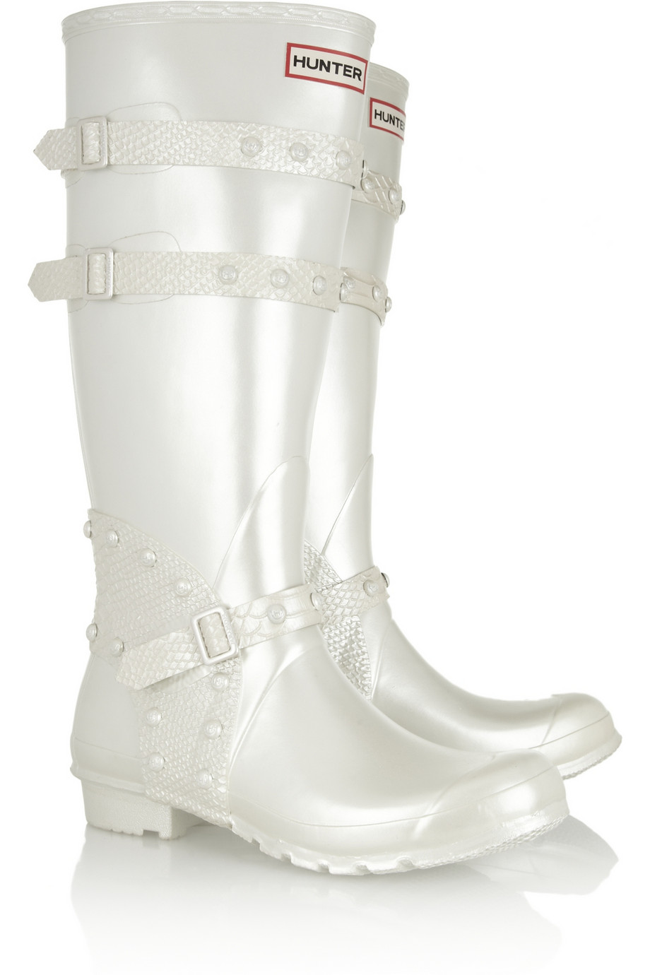 Hunter Festival Pearlescent Wellington Boots in White | Lyst