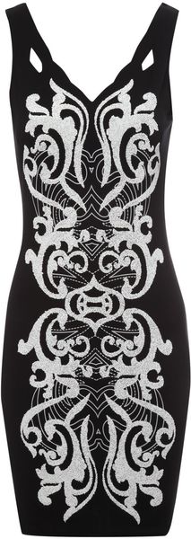 Jane Norman Caviar Print Bodycon Dress - Lyst