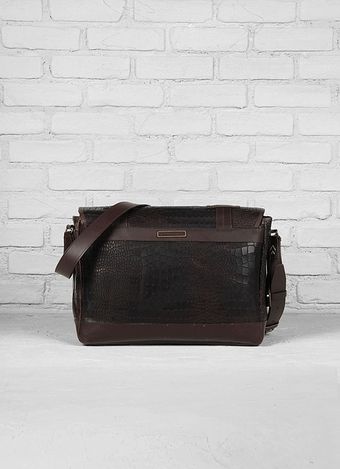 John Varvatos Online Exclusive Stamped Croc Messenger - Lyst