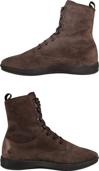 dark brown suede lace up boots