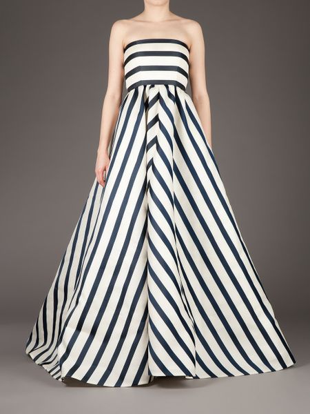 oscar de la renta striped gown