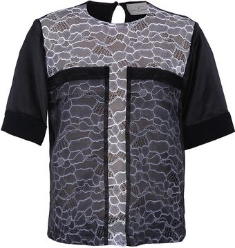 Preen Lace Front Tee - Lyst