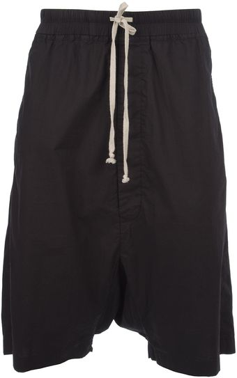 Rick Owens Drop Crotch Shorts - Lyst