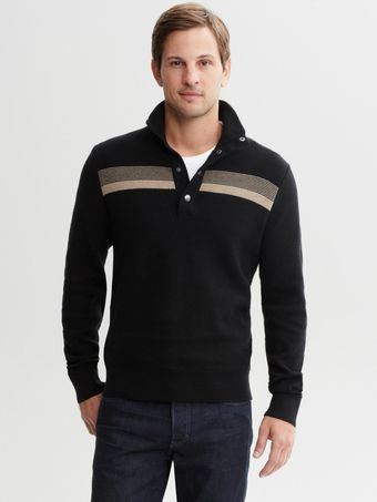 Banana Republic Textured Stripe Snap Placket Pullover - Lyst