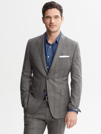 Banana Republic Heritage Brown Plaid Wool Suit Blazer - Lyst