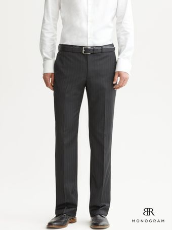 Banana Republic Monogram Charcoal Pinstripe Wool Suit Trouser - Lyst