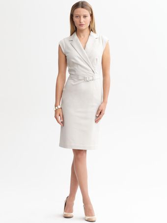 Banana Republic Sleek Suit Belted Dress - Lyst