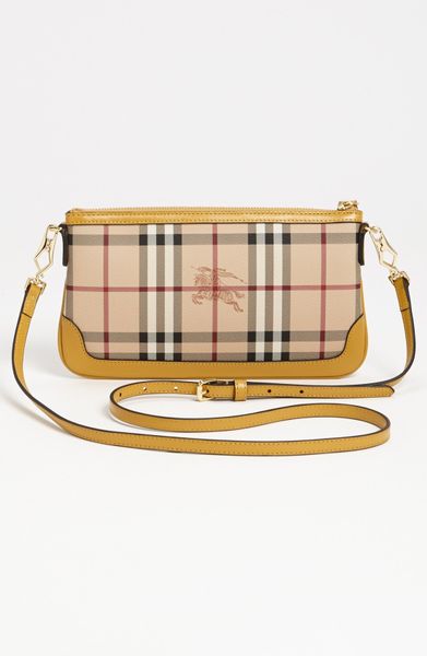 Burberry Haymarket Color Crossbody Bag in Gold (gold freesia)