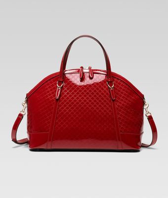 Gucci Nice Large Microguccissima Patent Leather Top Handle Bag - Lyst
