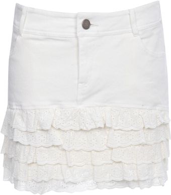 Jane Norman Frill Twill Skirt - Lyst