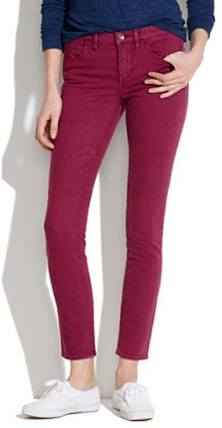 Madewell Skinny Skinny Ankle Jeans in Dusty Burgundy - Lyst