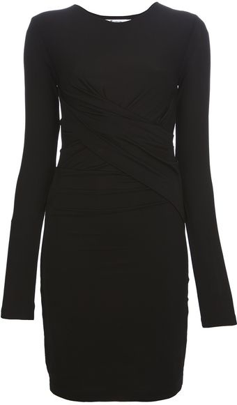 T By Alexander Wang Pique Mesh Twist Dress - Lyst