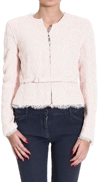 Valentino Wicker Jacket with Lace and Belt - Lyst