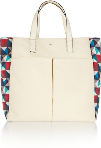 Anya Hindmarch Nevis Leather Trimmed Canvas Tote - Lyst