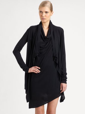Helmut Lang Helmut Kinetic Jersey Draped Cardigan - Lyst