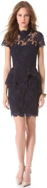 Reem Acra Jewel Neck Lace Dress - Lyst